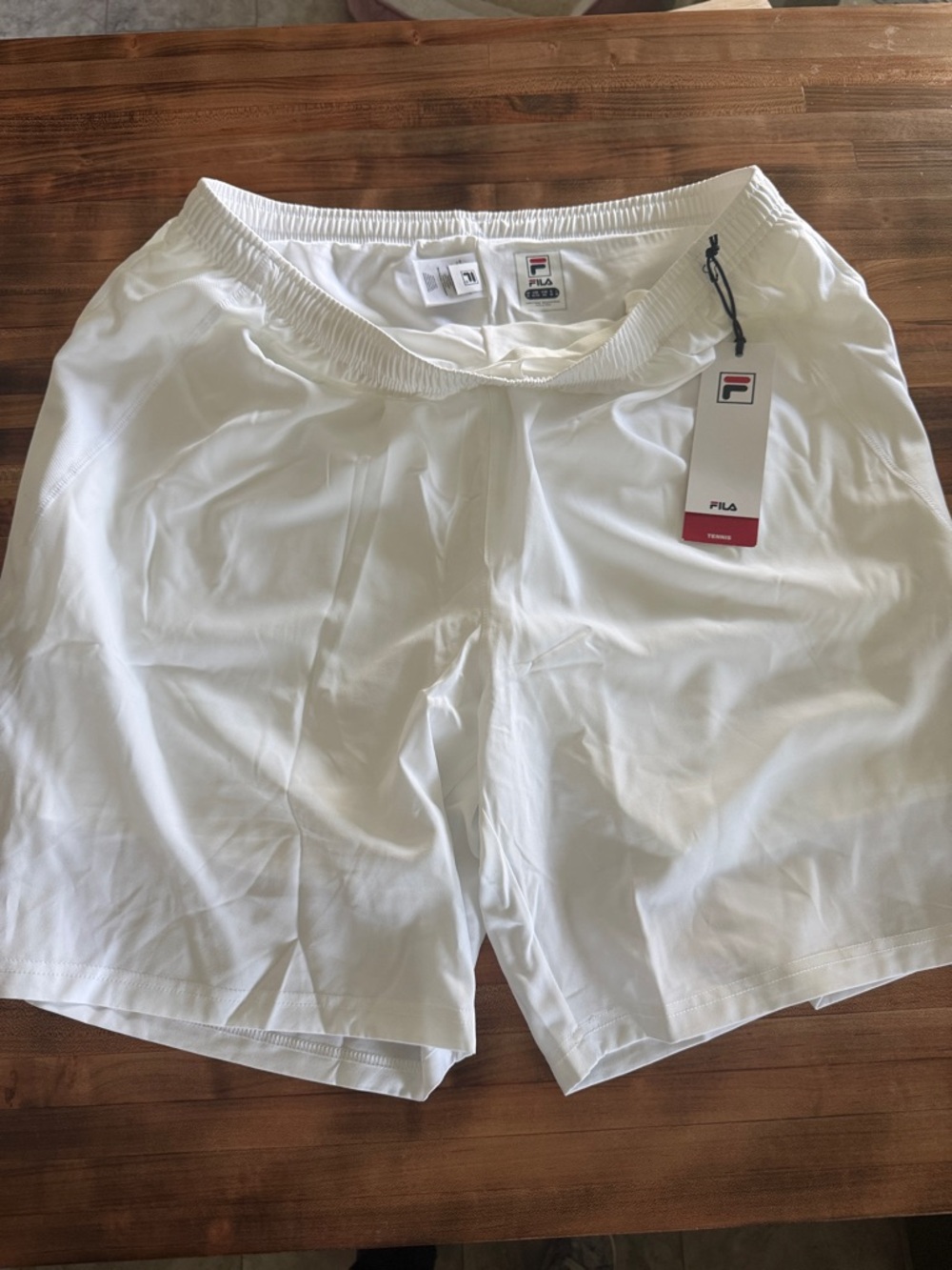 Fila White Athletic Shorts with Branded Tag